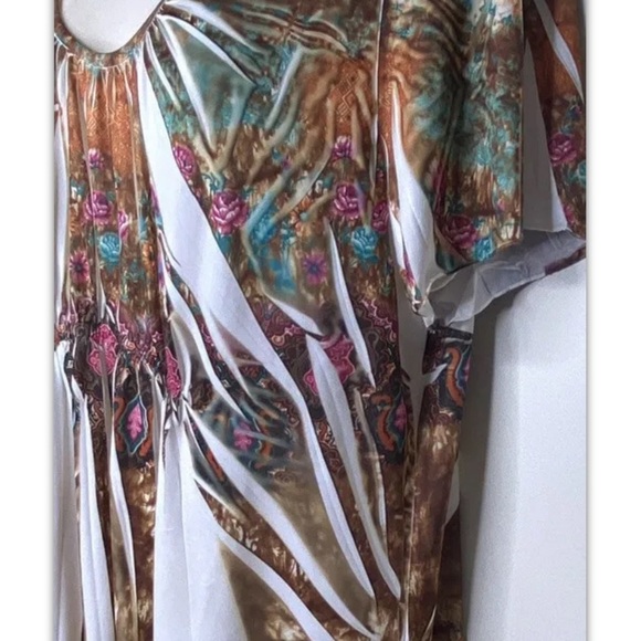 Simply Irresistible Floral Blouse Pleated 2XL Multicolor Elastic Waist Ruffled - Picture 12 of 12